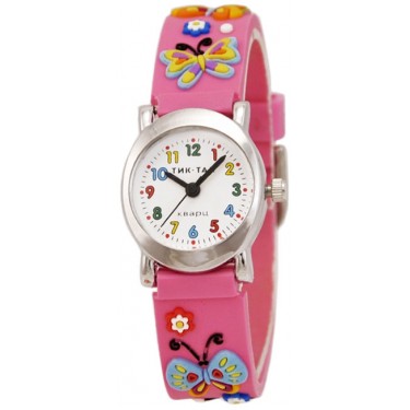 Детские наручные часы Тик-Так H107-2 розовые бабочки