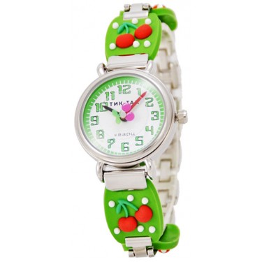 Детские наручные часы Тик-Так H108-3 зеленые вишни