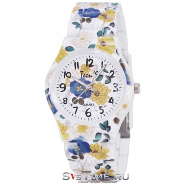 Детские наручные часы Тик-Так H115-3 желто-синие цветы