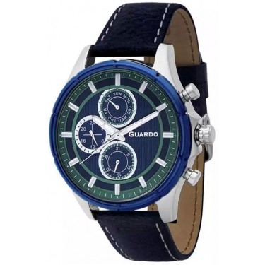 Мужские часы Guardo 11173-7 синий+зелёный