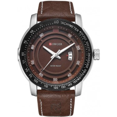 Мужские наручные часы Bowger G75002 Silver/Brown/Brown