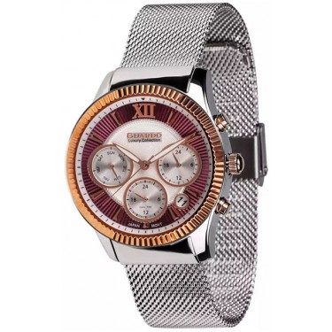 Женские часы Guardo S01861.1.8 красный+сталь