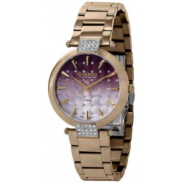 Женские часы Guardo S2040-2.6 сталь-корич
