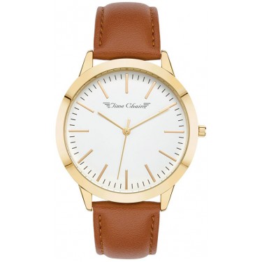 Женские часы Time Chain MARYLEBONE LEATHER GOLD 70006/GD