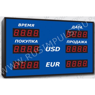 Офисные табло курсов валют Имп 302-2x2-DTx2-G