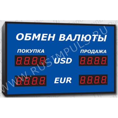 Офисные табло курсов валют Имп 302-2x2-G