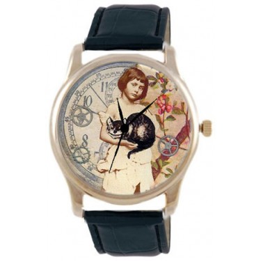 Дизайнерские наручные часы Shot Concept Алиса черн. рем.
