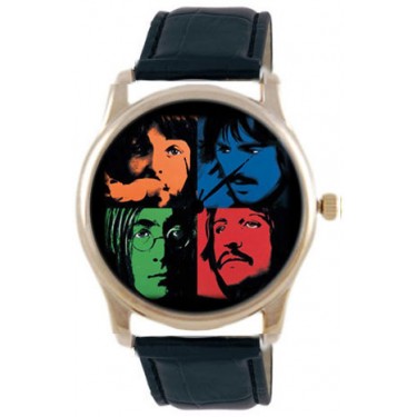 Дизайнерские наручные часы Shot Concept Beatles черн. рем.