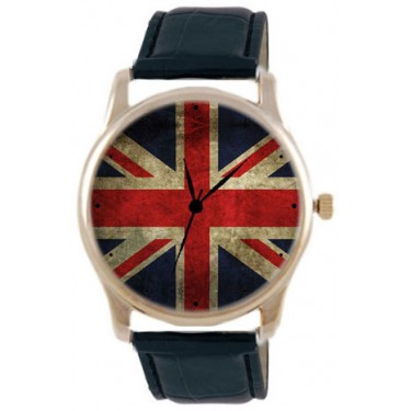 Дизайнерские наручные часы Shot Concept Брит. флаг OLD черн. рем.