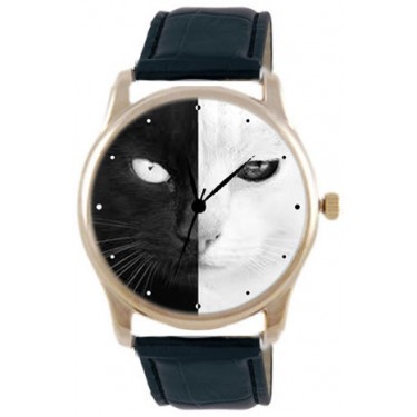 Дизайнерские наручные часы Shot Concept Cats черн. рем.
