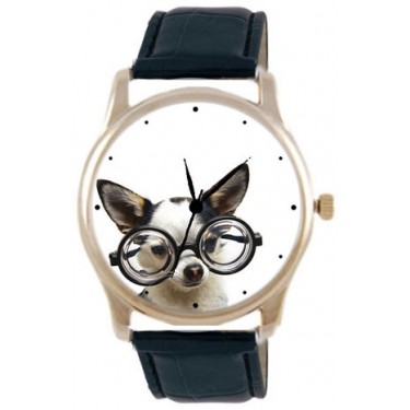 Дизайнерские наручные часы Shot Concept Chihuahua Glam черн. рем.