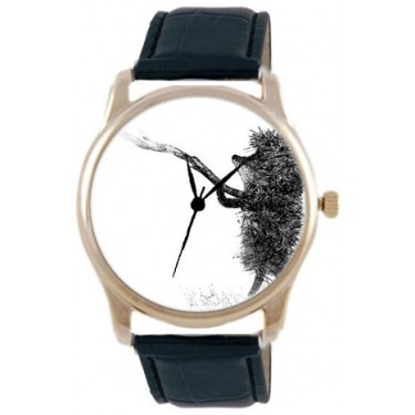 Дизайнерские наручные часы Shot Concept Ежик с палочкой черн. рем.