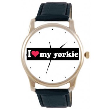 Дизайнерские наручные часы Shot Concept I love my Yorkie черн. рем.