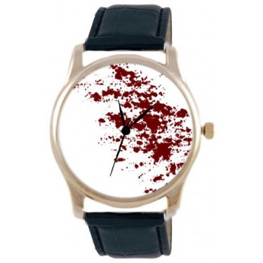 Дизайнерские наручные часы Shot Concept Кровь черн. рем.