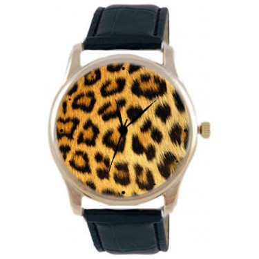 Дизайнерские наручные часы Shot Concept Леопард черн. рем.