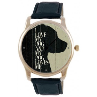 Дизайнерские наручные часы Shot Concept Love Dog черн. рем.