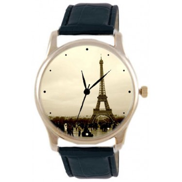 Дизайнерские наручные часы Shot Concept Париж черн. рем.