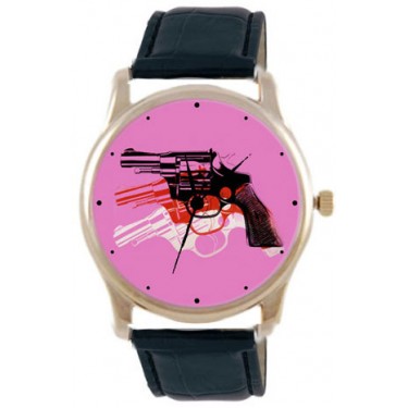 Дизайнерские наручные часы Shot Concept Револьвер черн. рем.