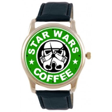 Дизайнерские наручные часы Shot Concept StarWars Coffee черн. рем.