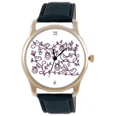 Дизайнерские наручные часы Shot Concept Вышивка Violet черн. рем.
