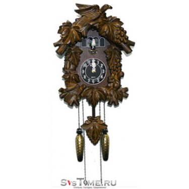 Деревянные настенные интерьерные часы с кукушкой Sinix 601 F