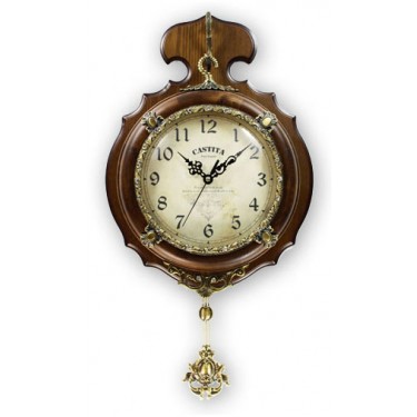 Деревянные настенные интерьерные часы с маятником Castita 201B