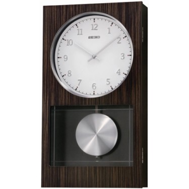 Деревянные настенные интерьерные часы с маятником Seiko QXH046B