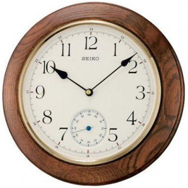 Деревянные настенные интерьерные часы Seiko QXA432B
