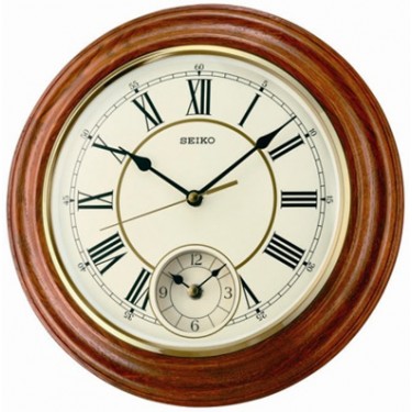 Деревянные настенные интерьерные часы Seiko QXA494B