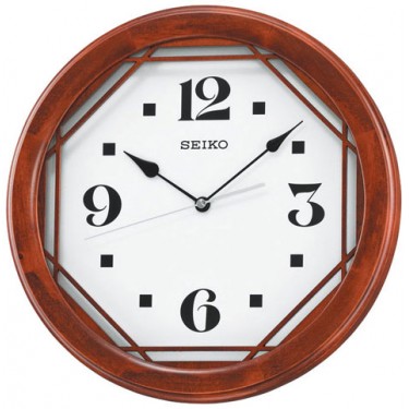 Деревянные настенные интерьерные часы Seiko QXA565B