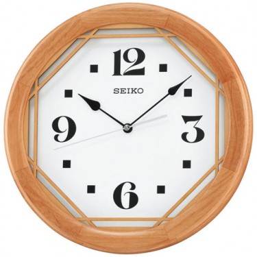 Деревянные настенные интерьерные часы Seiko QXA565Z