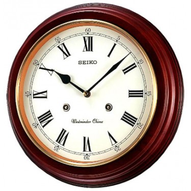 Деревянные настенные интерьерные часы Seiko QXH202B