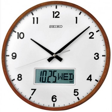 Деревянные настенные интерьерные часы Seiko QXL008B