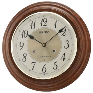Деревянные настенные интерьерные часы Seiko QXM283B