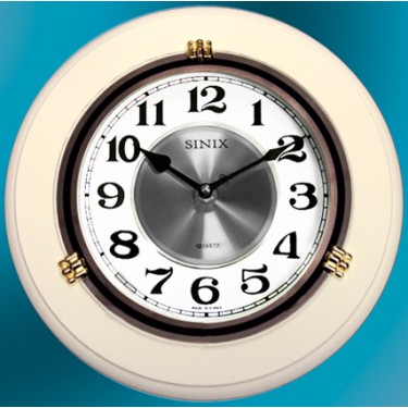 Деревянные настенные интерьерные часы Sinix 1018 WA-White