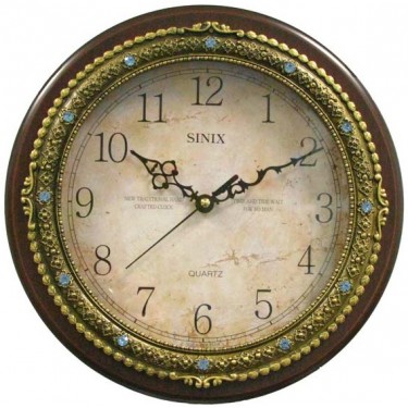 Деревянные настенные интерьерные часы Sinix 1072