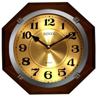 Деревянные настенные интерьерные часы Sinix 1074 GA