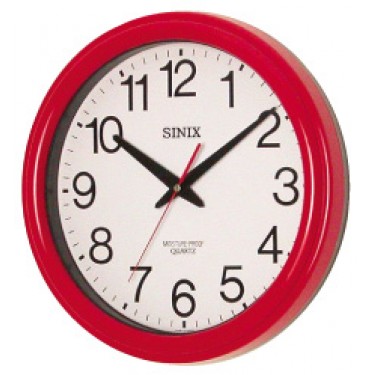 Деревянные настенные интерьерные часы Sinix 4065 B красные
