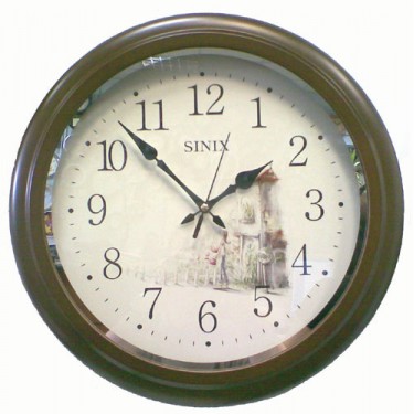 Деревянные настенные интерьерные часы Sinix 5073