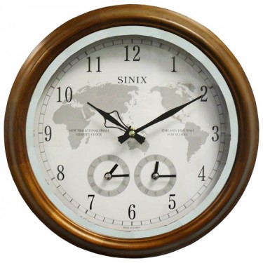 Деревянные настенные интерьерные часы Sinix 5086