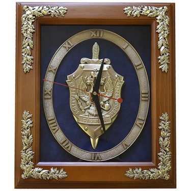 Настенные часы Kitch Clock 15-266 Герб ФСБ с символикой
