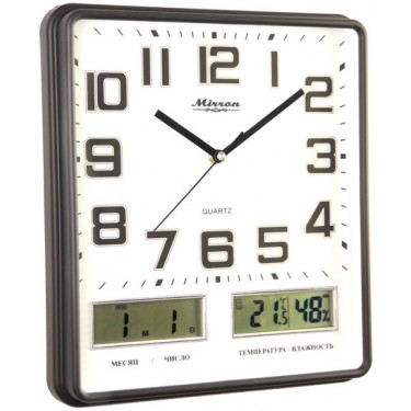 Настенные часы MIRRON P3105A ЖК ЧБ