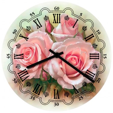 Настенные часы SvS 3001025 Flowers Розовые розы