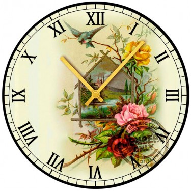 Настенные часы SvS 3001033 Classic Розы с птицей на ветке
