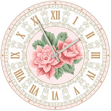 Настенные часы SvS 3001047 Vintage Розы с узорами