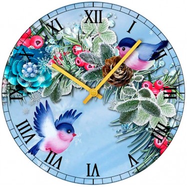Настенные часы SvS 3001056 Classic Птички с шишкой