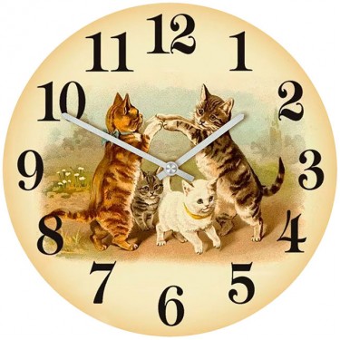 Настенные часы SvS 3001058 Pets Кошачья семья