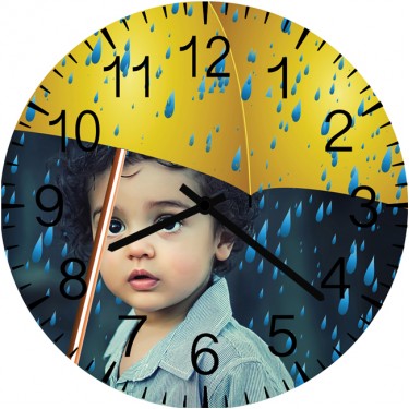 Настенные часы SvS 3001140 Kids Мальчик под дождем