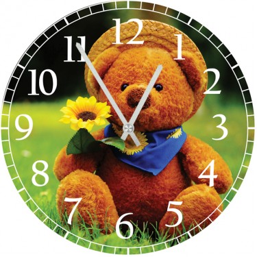 Настенные часы SvS 3001146 Kids Мишка с цветком