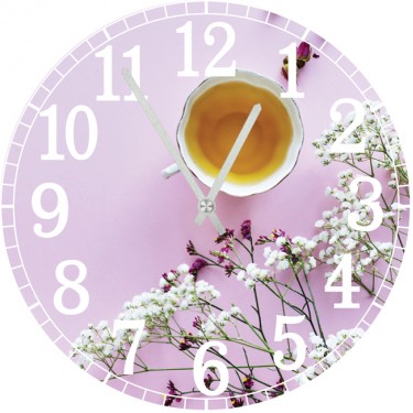Настенные часы SvS 3001304 Kitchen Чашка чая и цветы